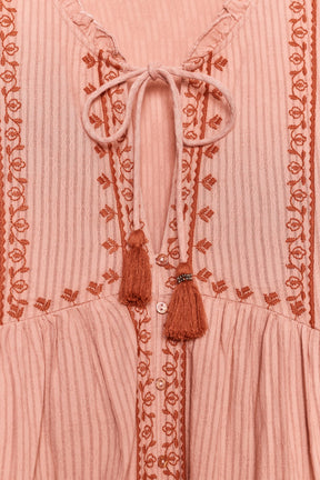 Embroidered Contrast Blouse