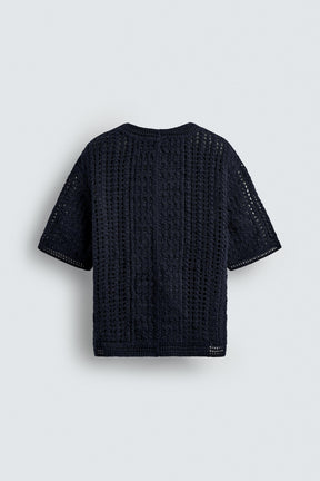 CROCHET TEXTURED T-SHIRT - Image 6