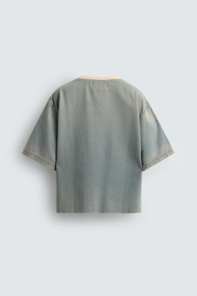 WASHED DENIM T-SHIRT - Image 9