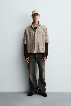 RELAXED FIT ABSTRACT PRINT SHIRT - Image 1