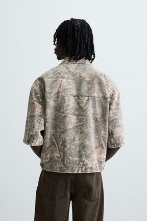 WASHED ABSTRACT PRINT OVERSHIRT - Image 3