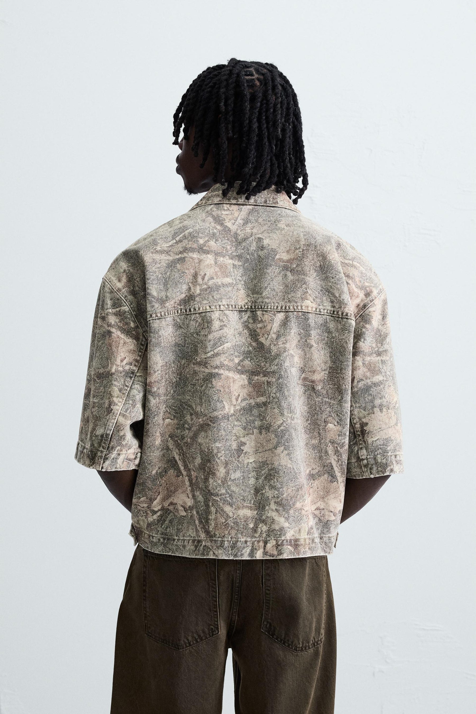 WASHED ABSTRACT PRINT OVERSHIRT - Image 3