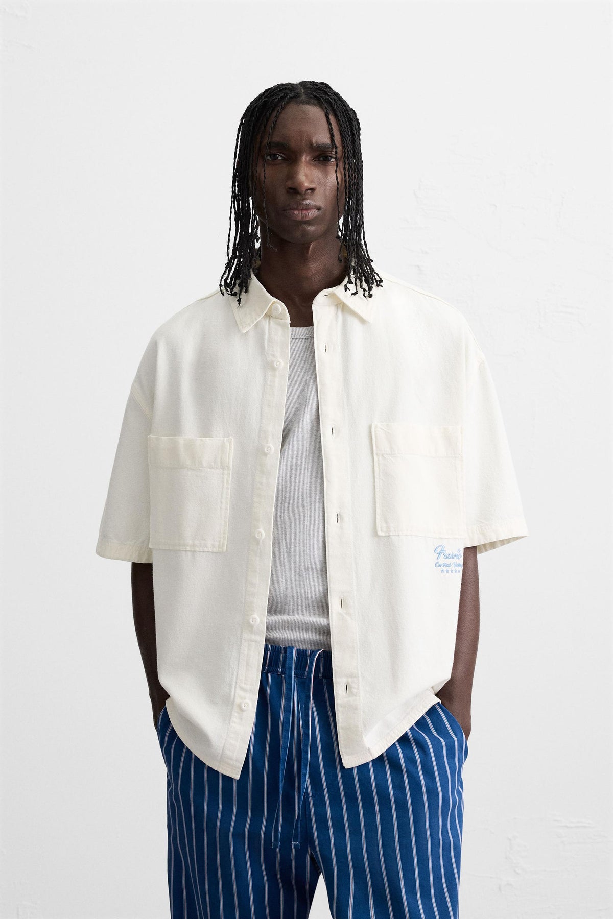 CONTRAST EMBROIDERY SHIRT - Image 2