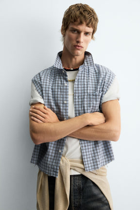CROPPED FIT CHECK SHIRT - Image 6