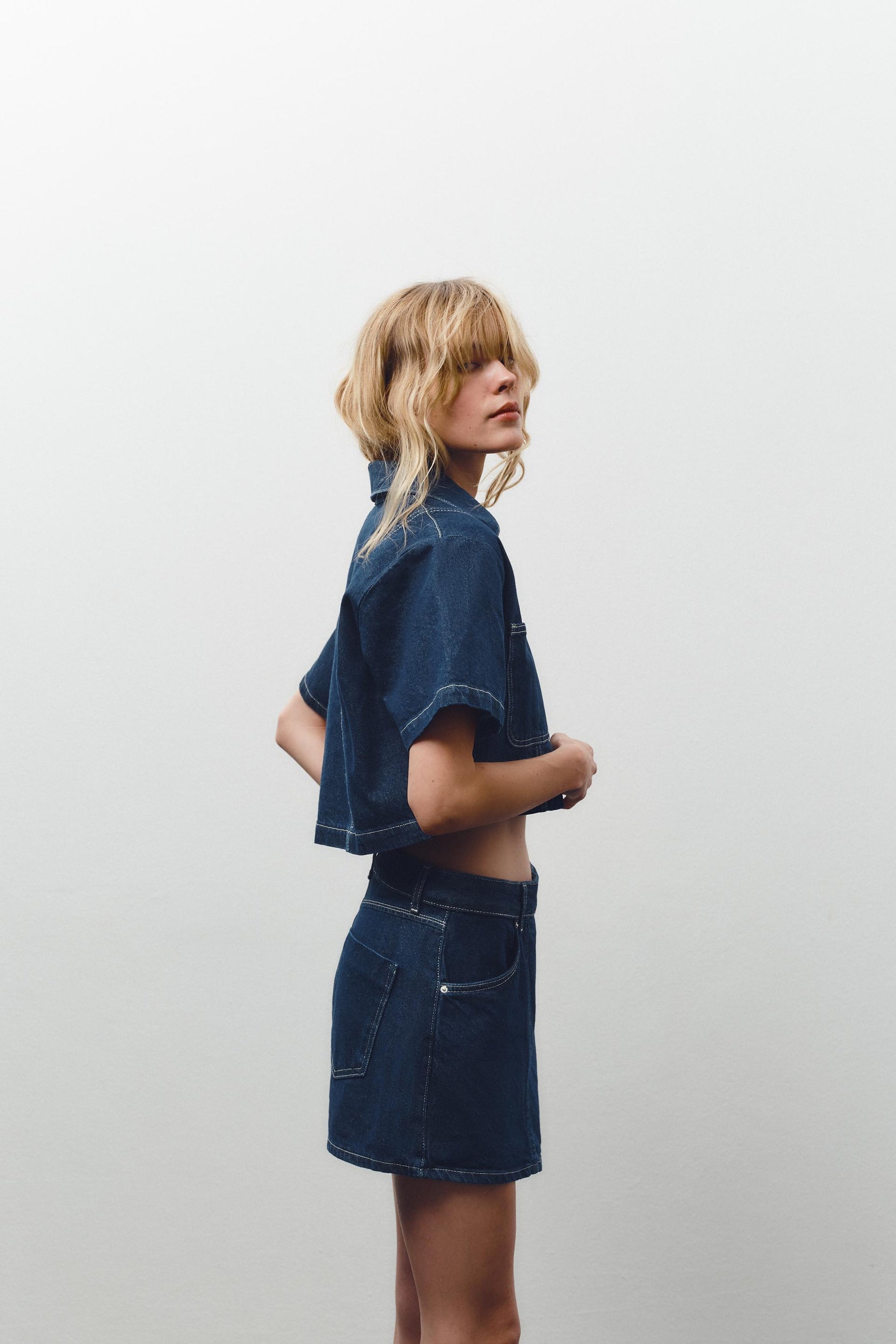 Denim Short Shirt
