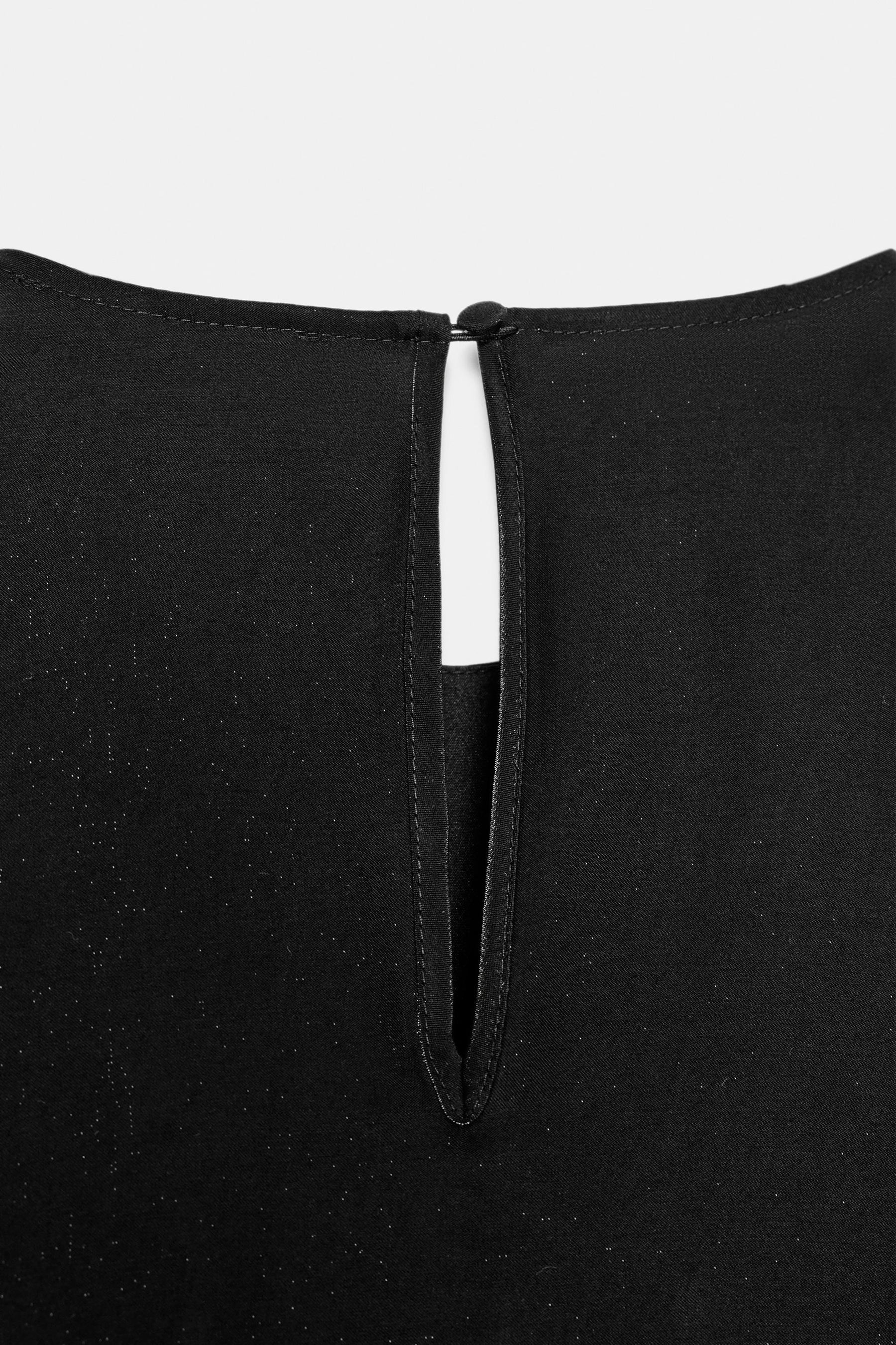 Ruffled Shimmer Fabric Blouse