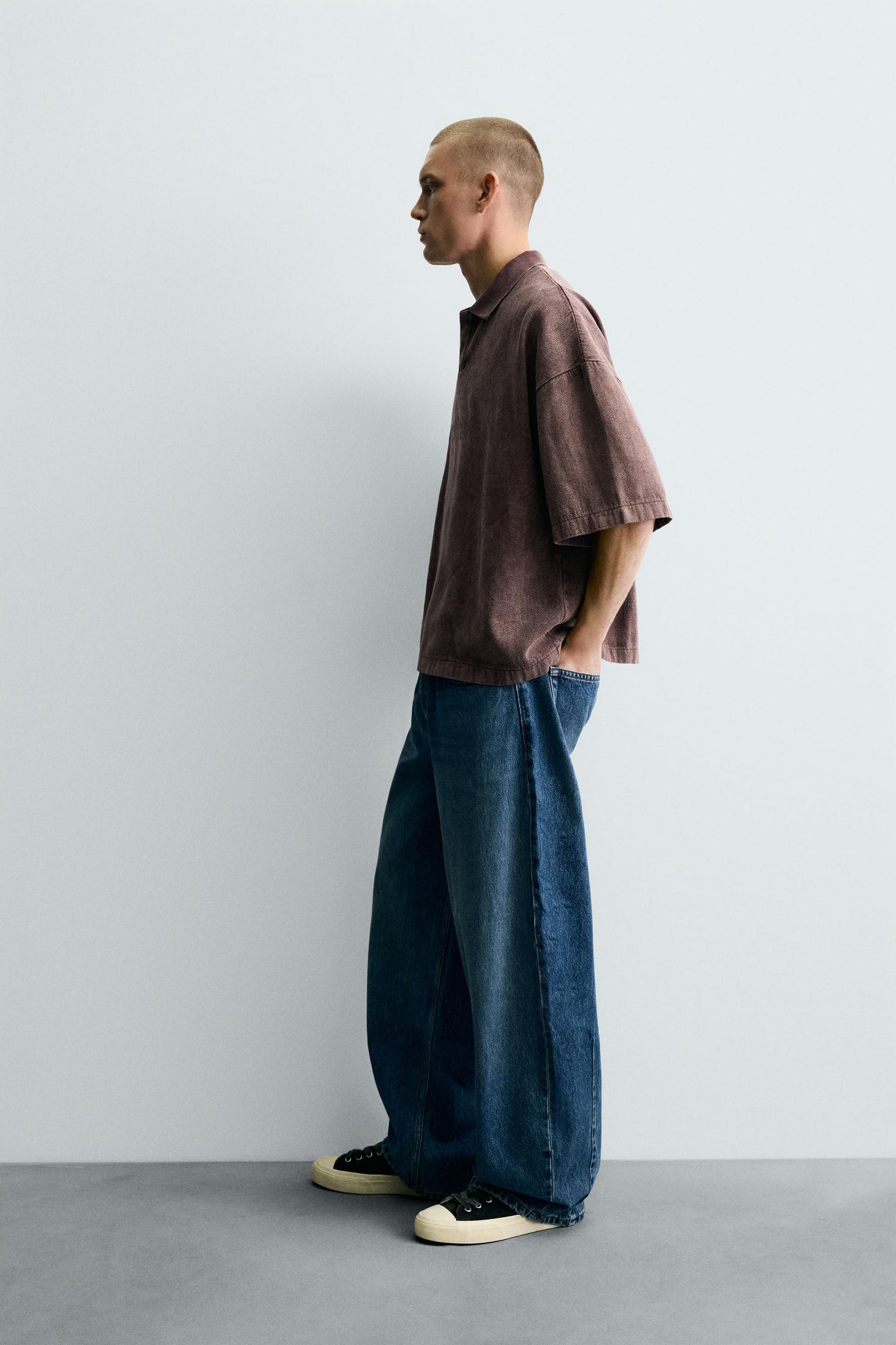 WASHED TEXTURED POLO SHIRT - Image 4