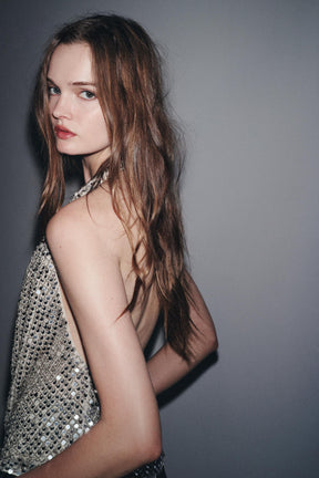 Sequin Halter Top
