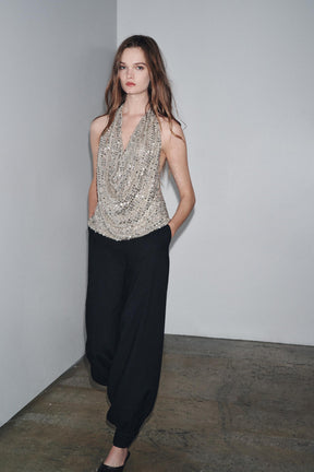 Sequin Halter Top