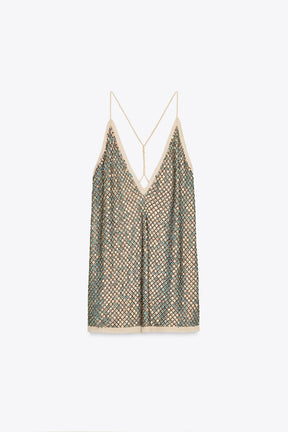 Sequin Strappy Fashion Top