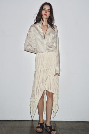 ASYMMETRIC PLEATED SKIRT