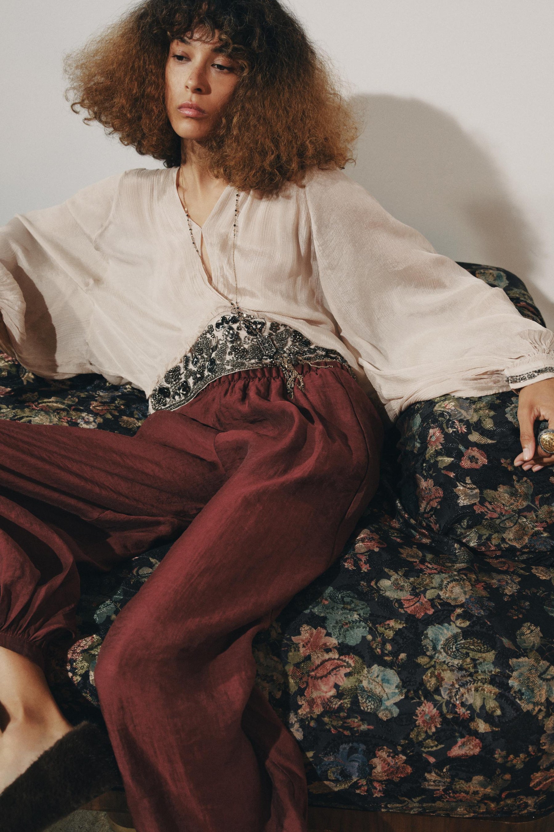 Beaded Sash Blouse