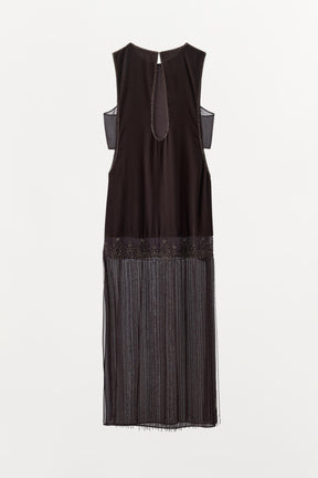 Velvet Dress with Fringes