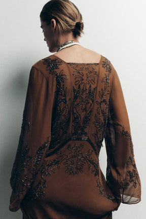 Beaded Georgette Dress