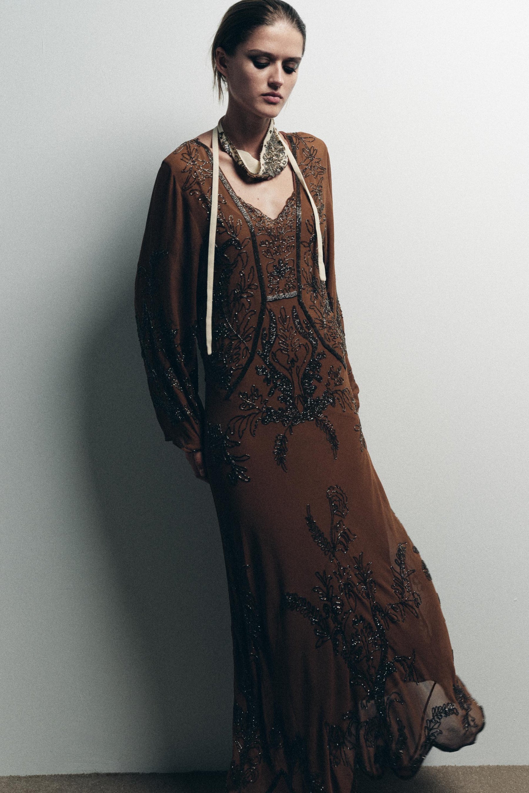 Beaded Georgette Dress