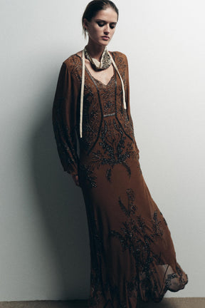 Beaded Georgette Dress