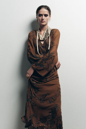 Beaded Georgette Dress