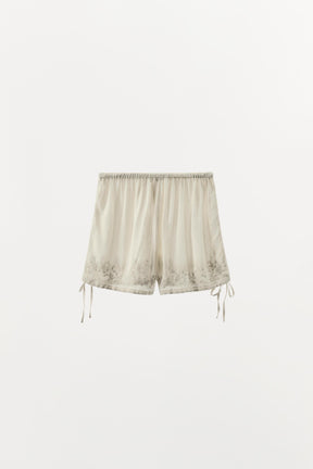Embroidered Beaded Shorts