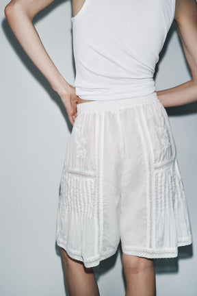 Embroidered Lace Bermuda Shorts