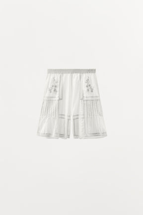 Embroidered Lace Bermuda Shorts
