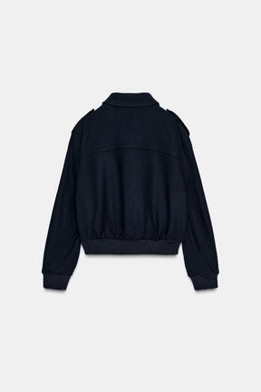 WOOL BLEND BOMBER JACKET ZW COLLECTION - Image 8