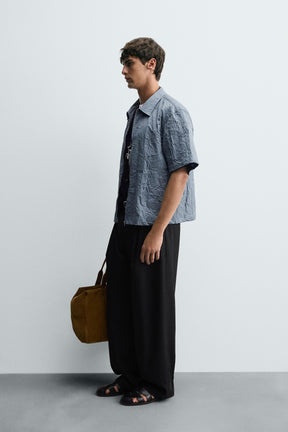 CREASED-EFFECT ZIP-UP SHIRT - Image 4