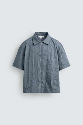 CREASED-EFFECT ZIP-UP SHIRT - Image 7