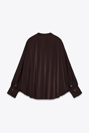 Satin Blouse with Sleeves