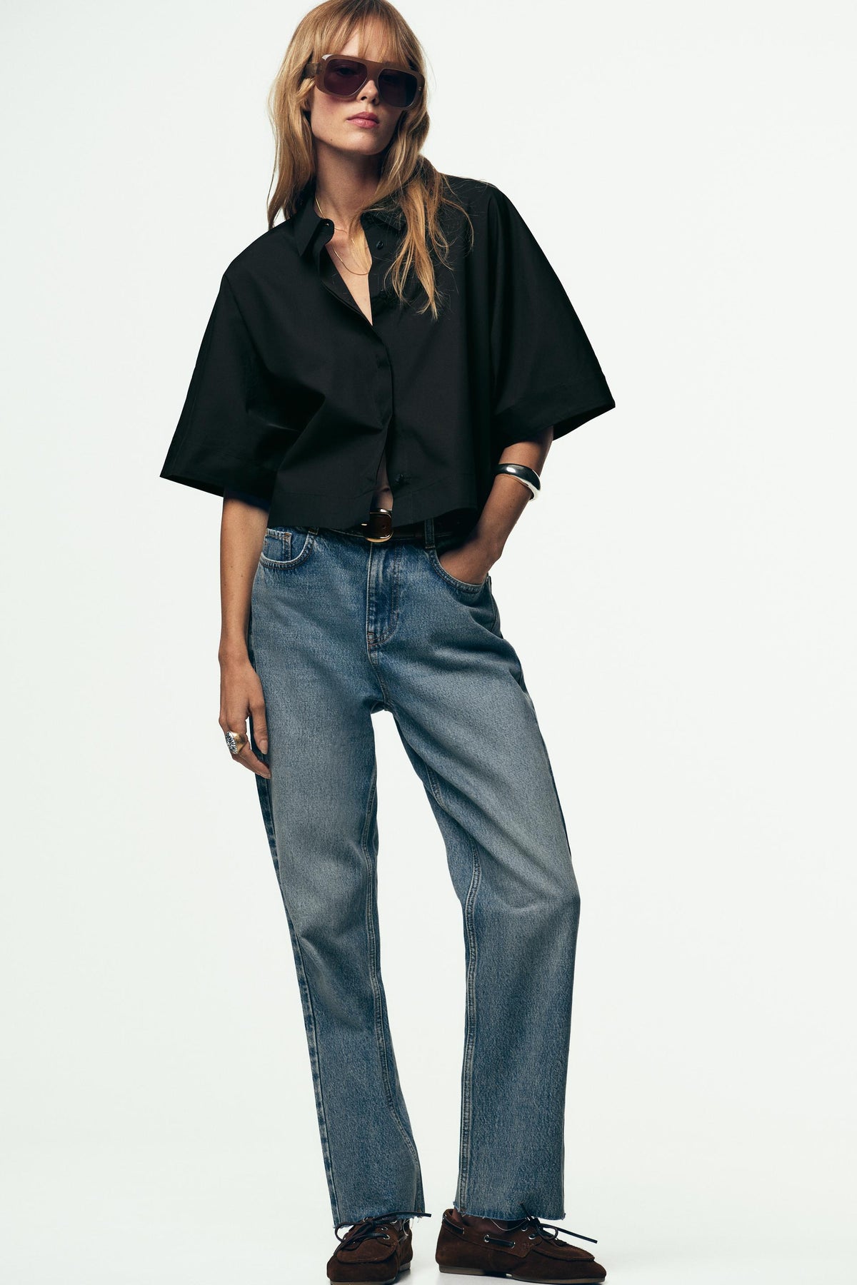 Poplin Wide-Sleeve Shirt