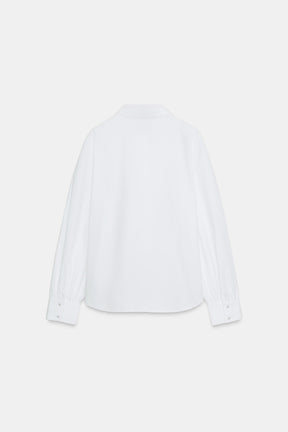 Bow-Detailed Poplin Shirt