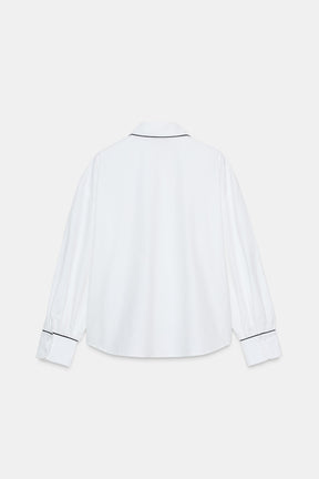 CONTRAST PIPED POPLIN SHIRT