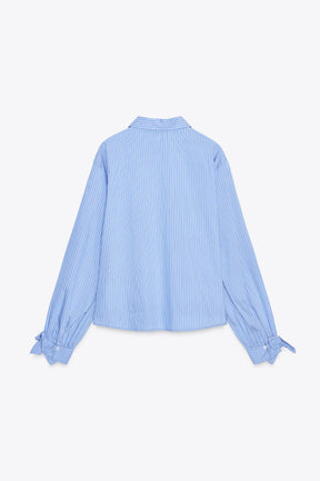 Poplin Shirt with Ties