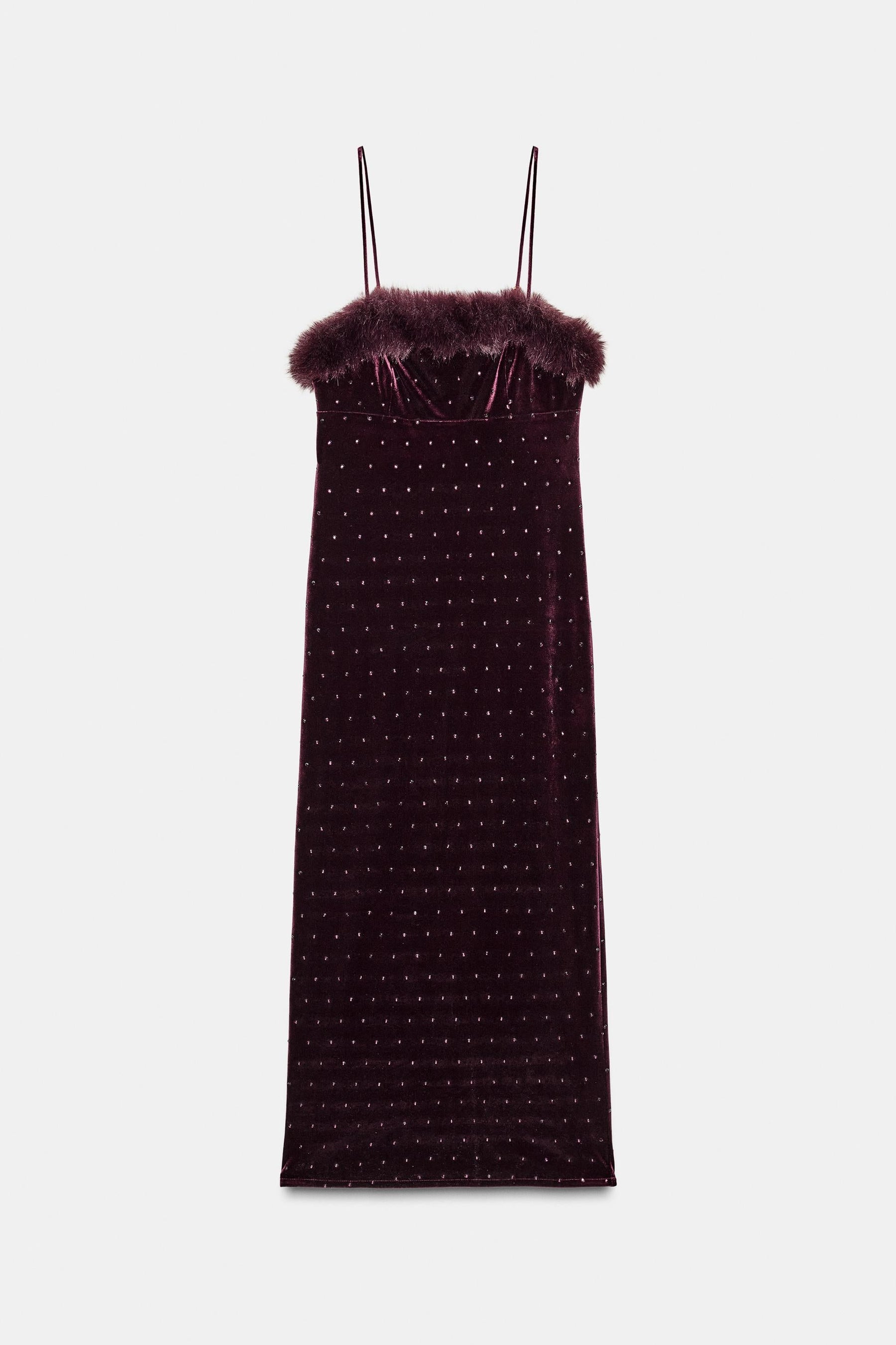 Beaded Velvet Midi Dress