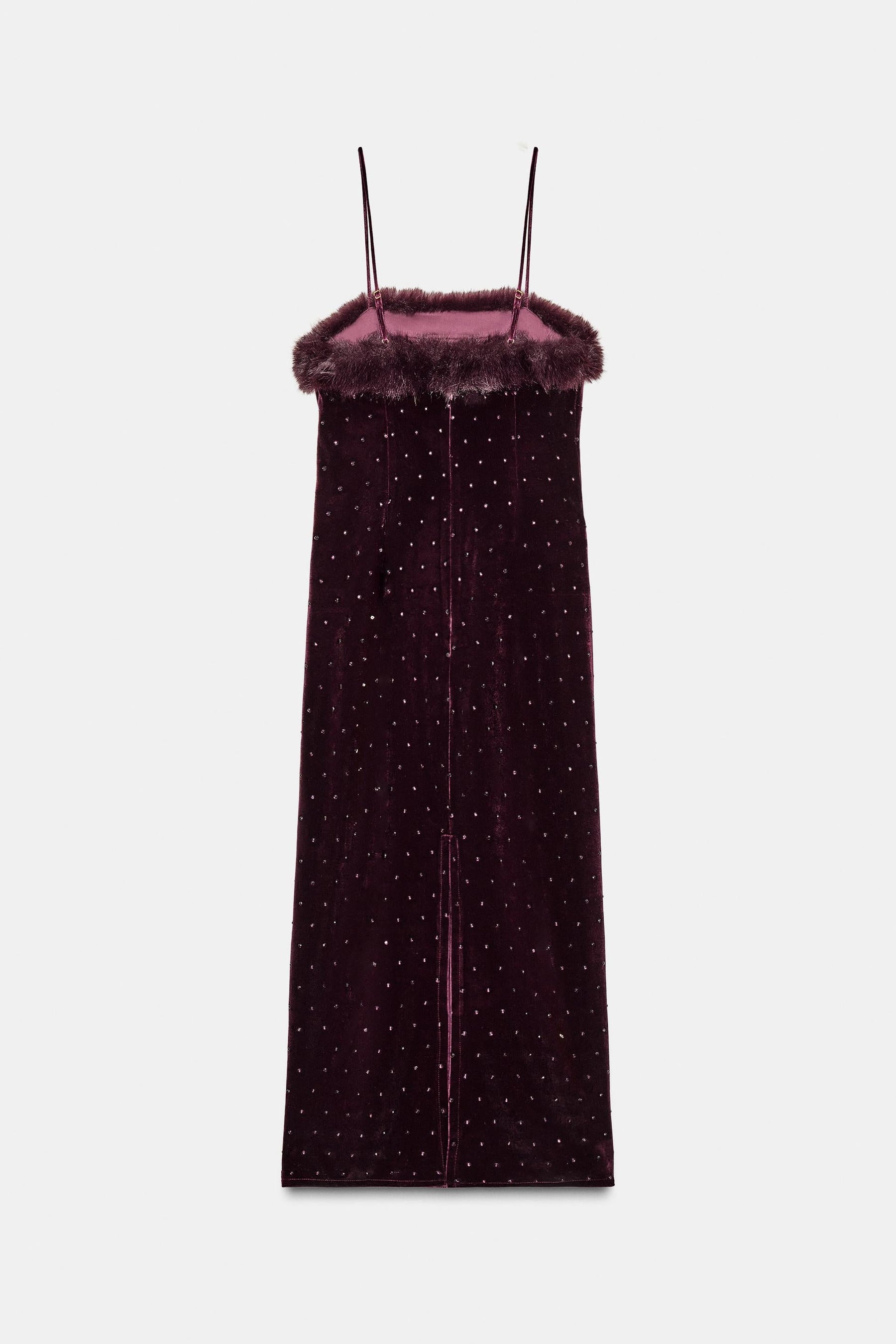 Beaded Velvet Midi Dress