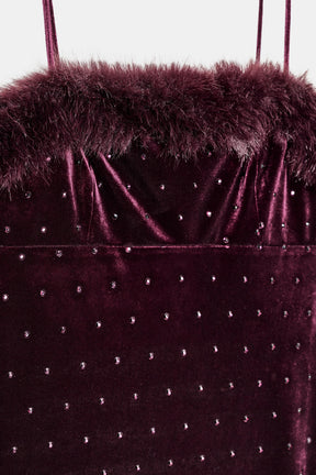 Beaded Velvet Midi Dress