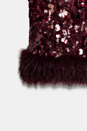 SEQUIN TOP WITH FAUX
