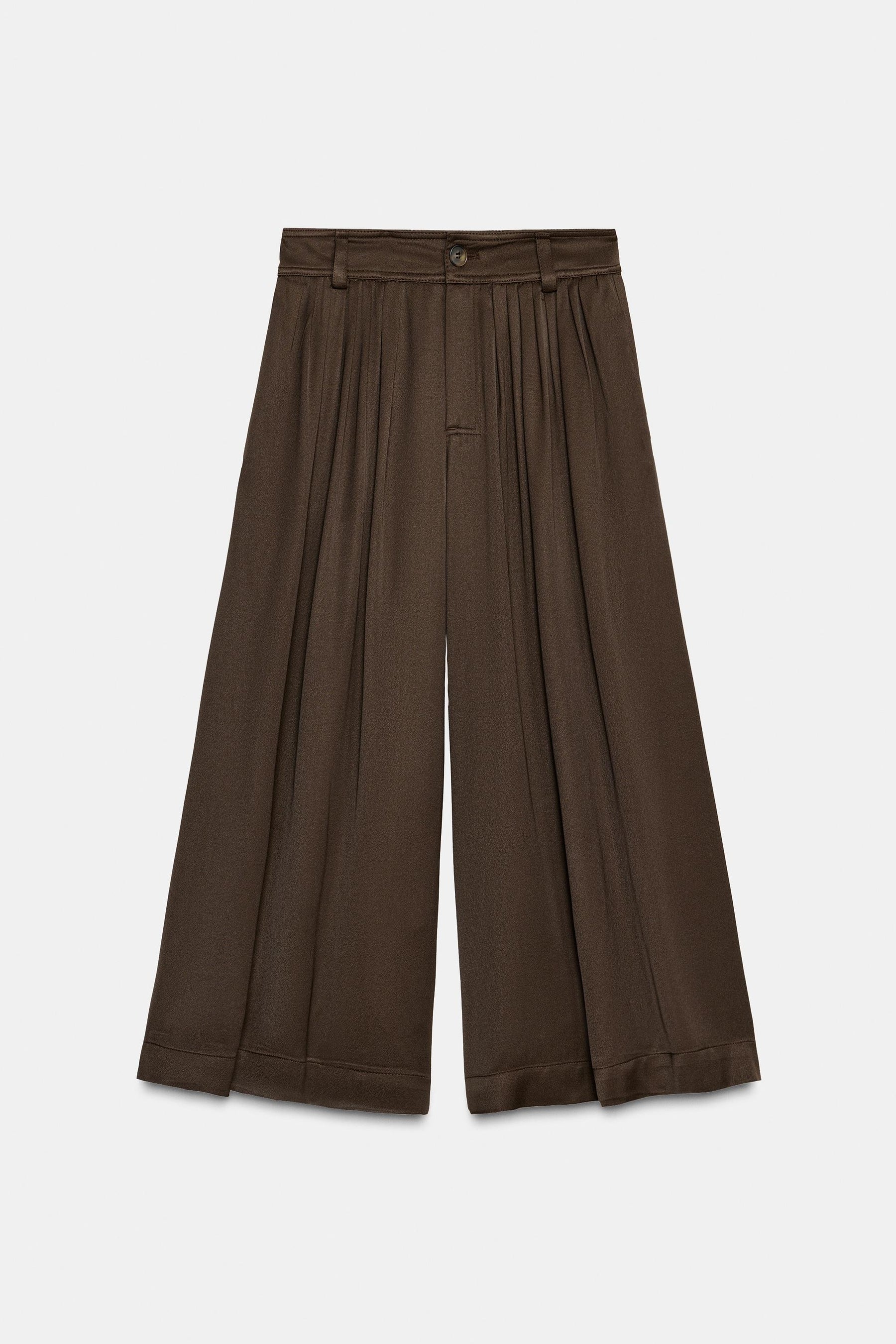 PLEATED WIDE-LEG TROUSERS