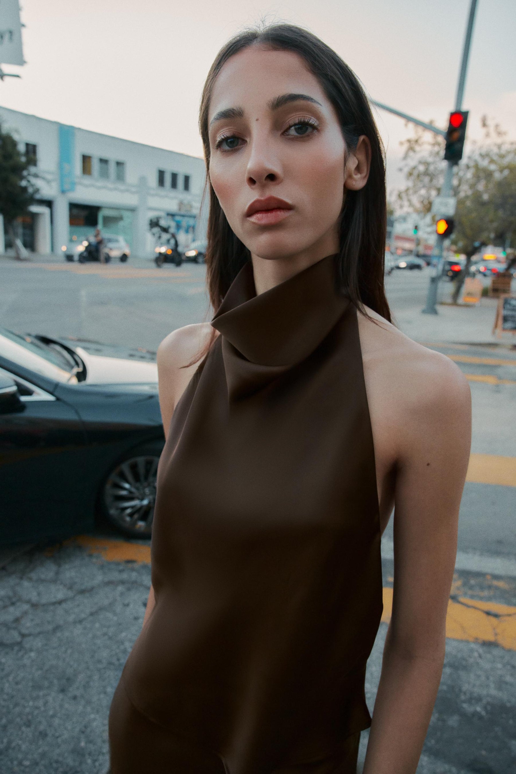 Satin halter top