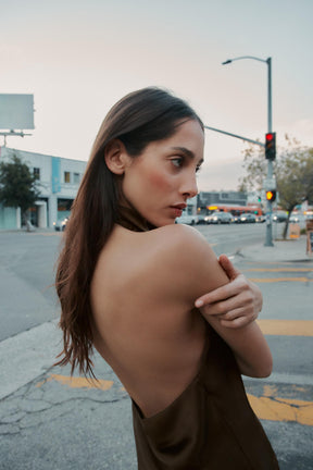 Satin halter top
