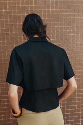 Linen Blend Fitted Shirt