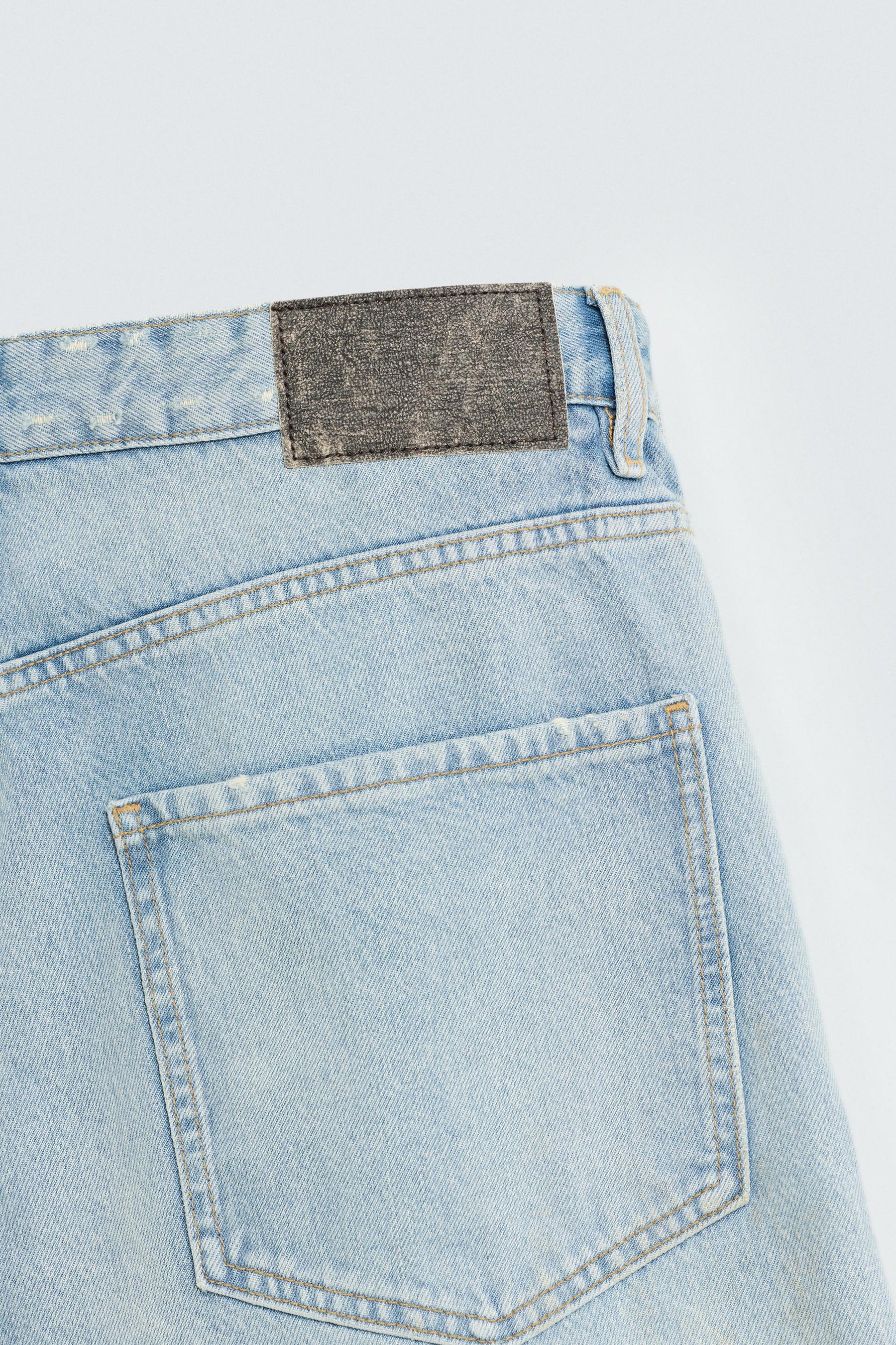 VINTAGE EFFECT BAGGY FIT DENIM BERMUDA SHORTS - Image 9