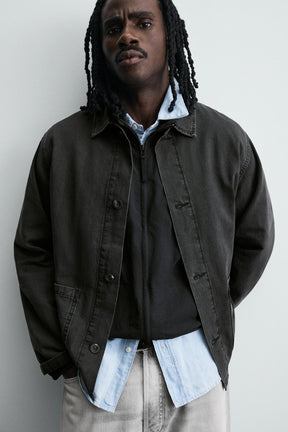 WASHED COTTON/LINEN OVERSHIRT - Image 6