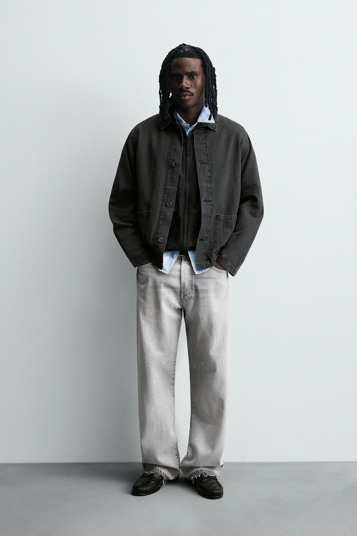 WASHED COTTON/LINEN OVERSHIRT - Image 1