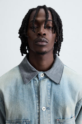 VINTAGE WASHED DENIM OVERSHIRT - Image 6