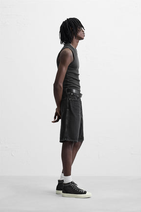 STRAIGHT-LEG DENIM BERMUDA SHORTS - Image 4