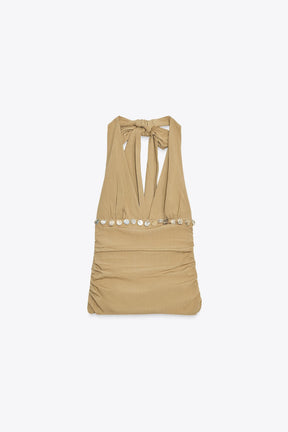 Beaded Halter Top