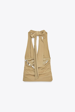Beaded Halter Top