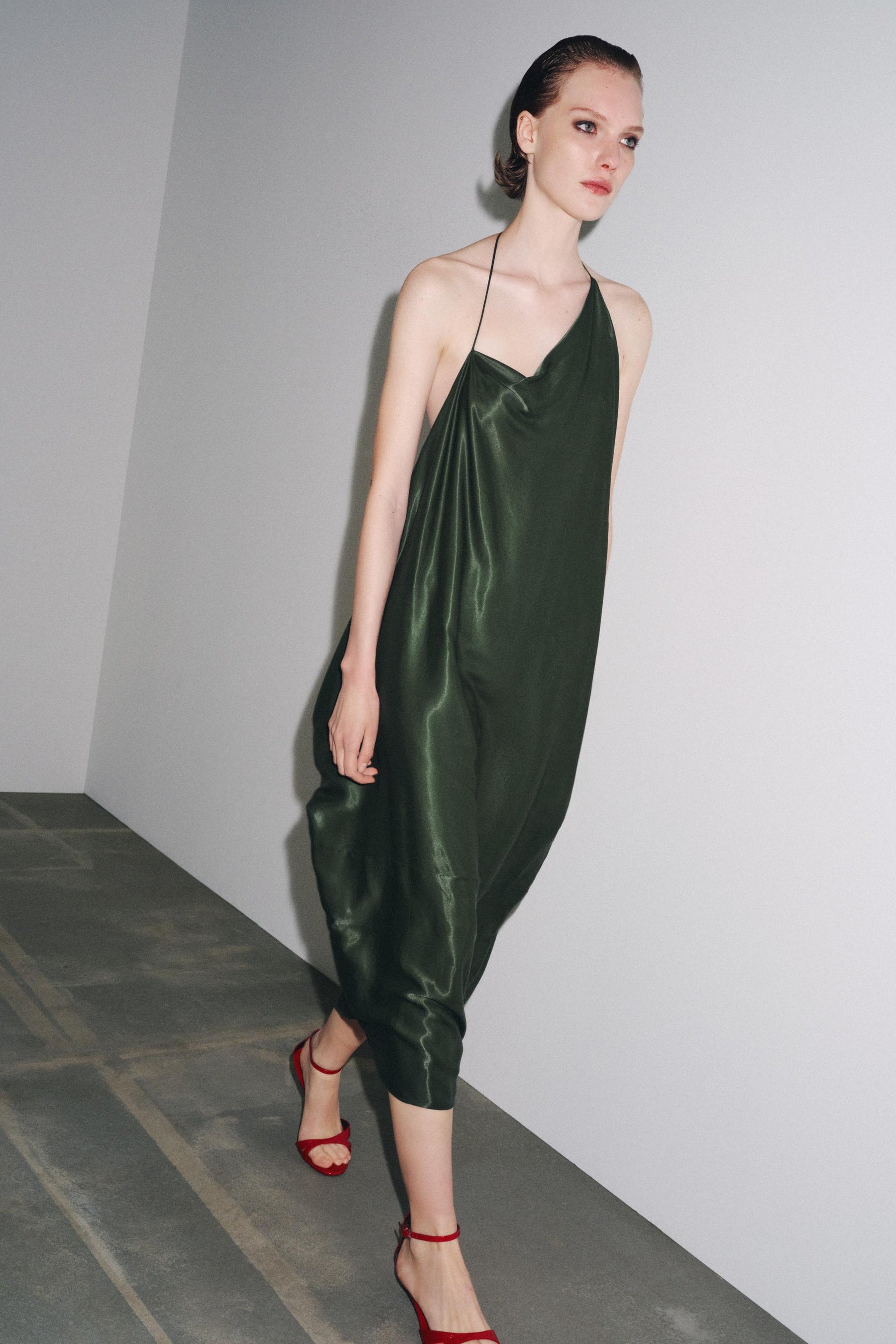 Asymmetric Satin Dress