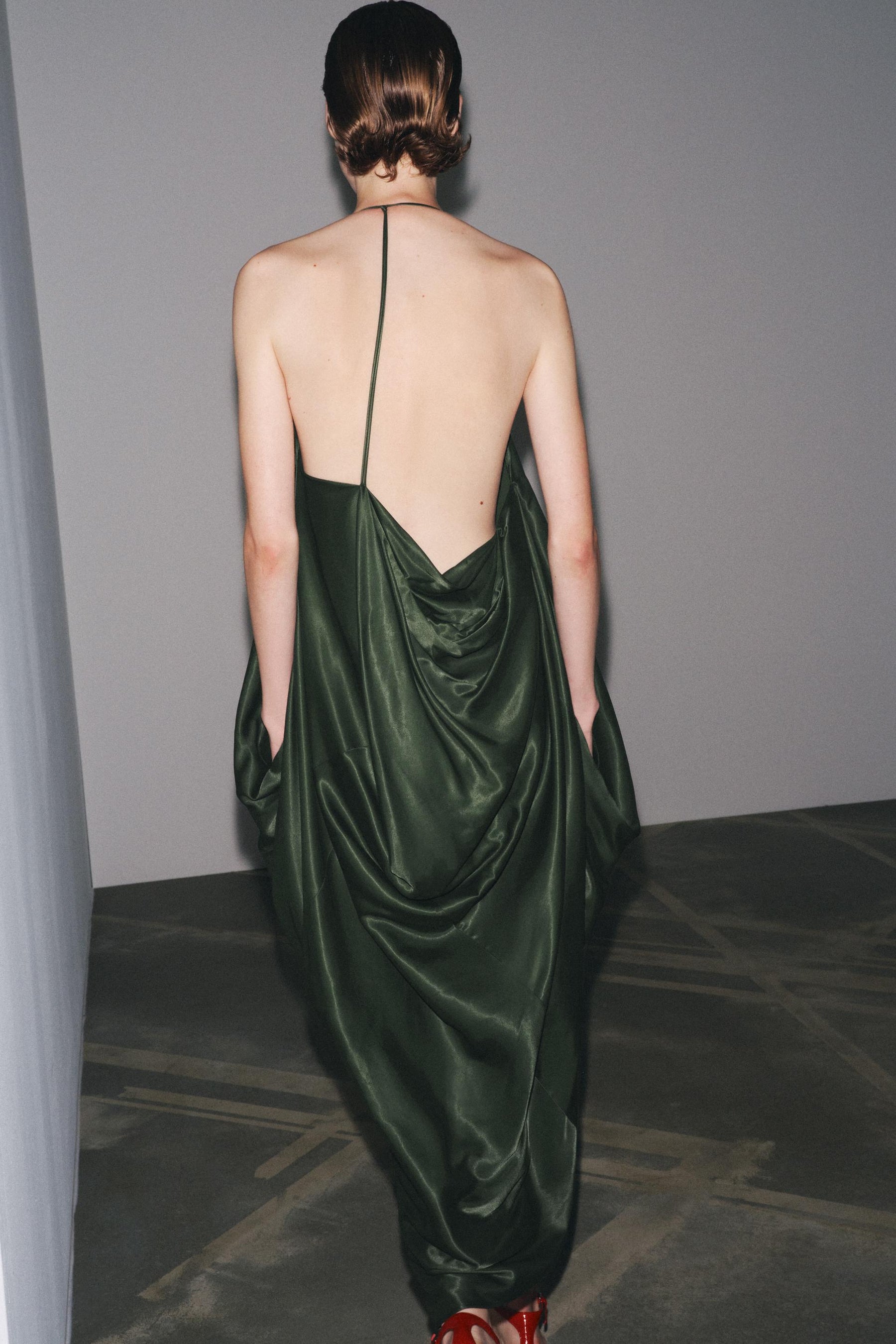 Asymmetric Satin Dress