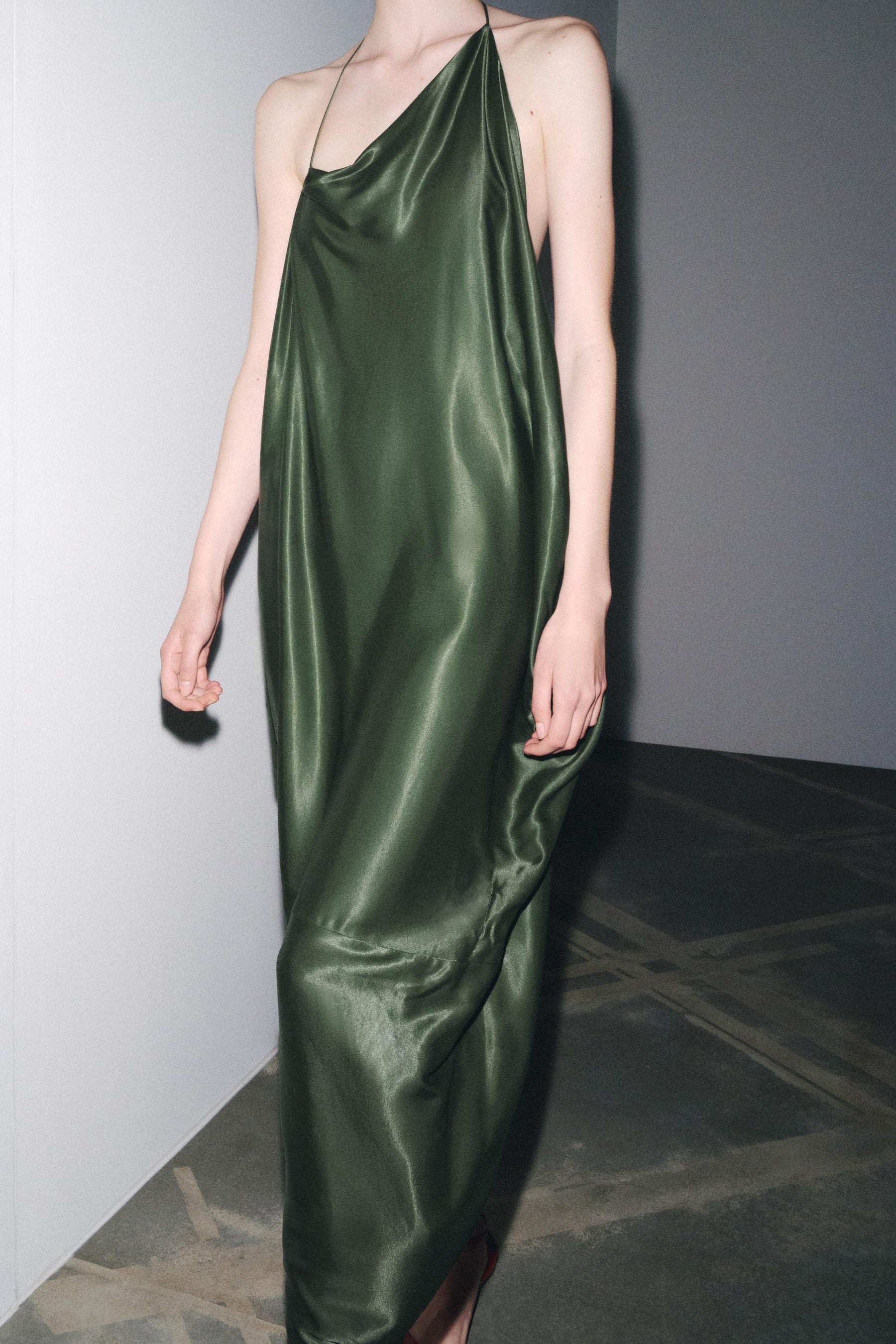 Asymmetric Satin Dress